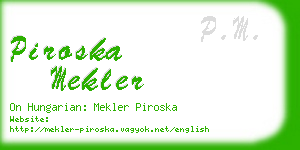 piroska mekler business card